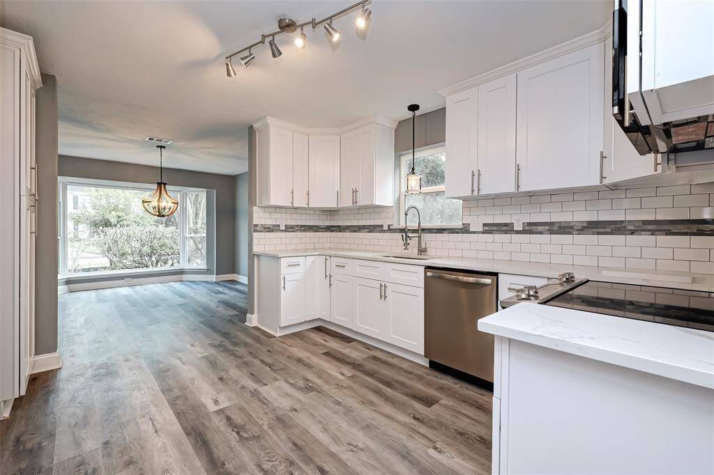 Updated appliances making cooking and storage easy.