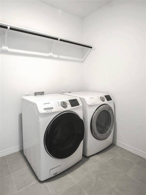 Washer and dryer included.