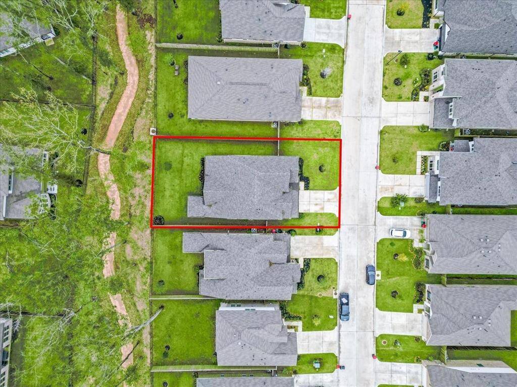 This aerial photo shows 7586 Angels Landing Ln.
