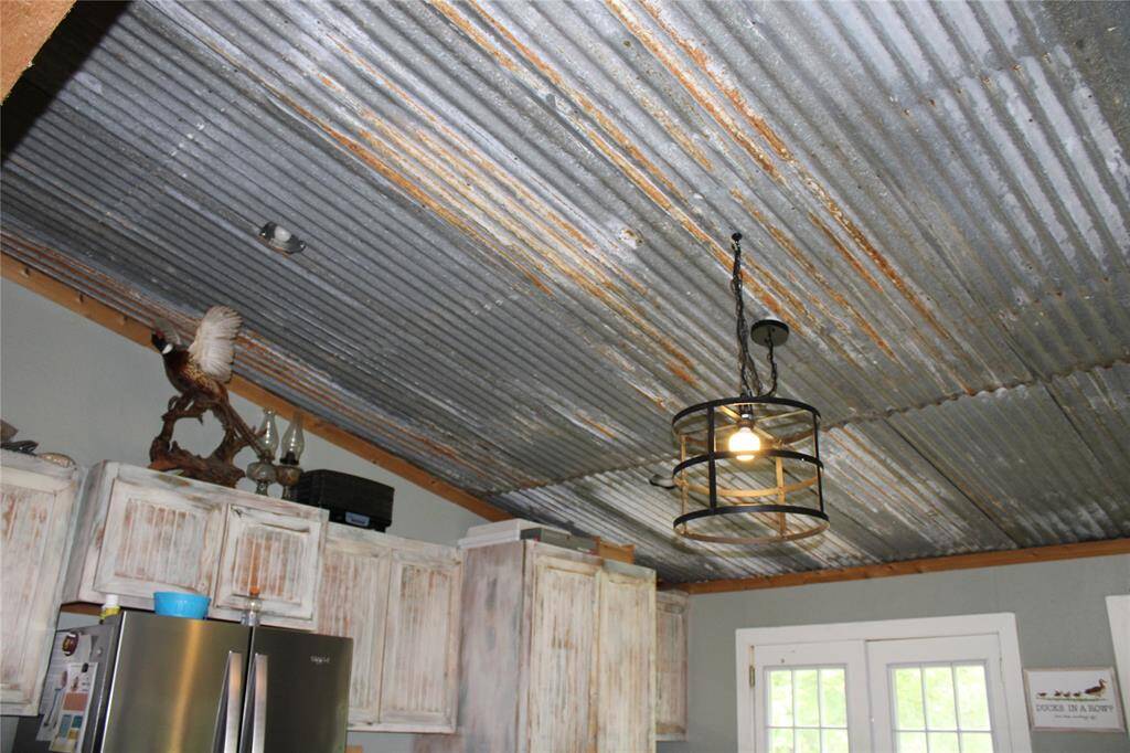 Kitchen ceiling boasts old sheet metal