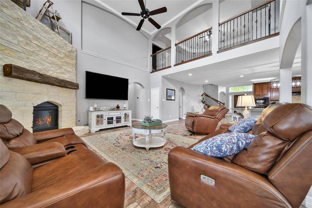 While in the family room, it's easy to visit with those in the Kitchen as this space is open and spacious!