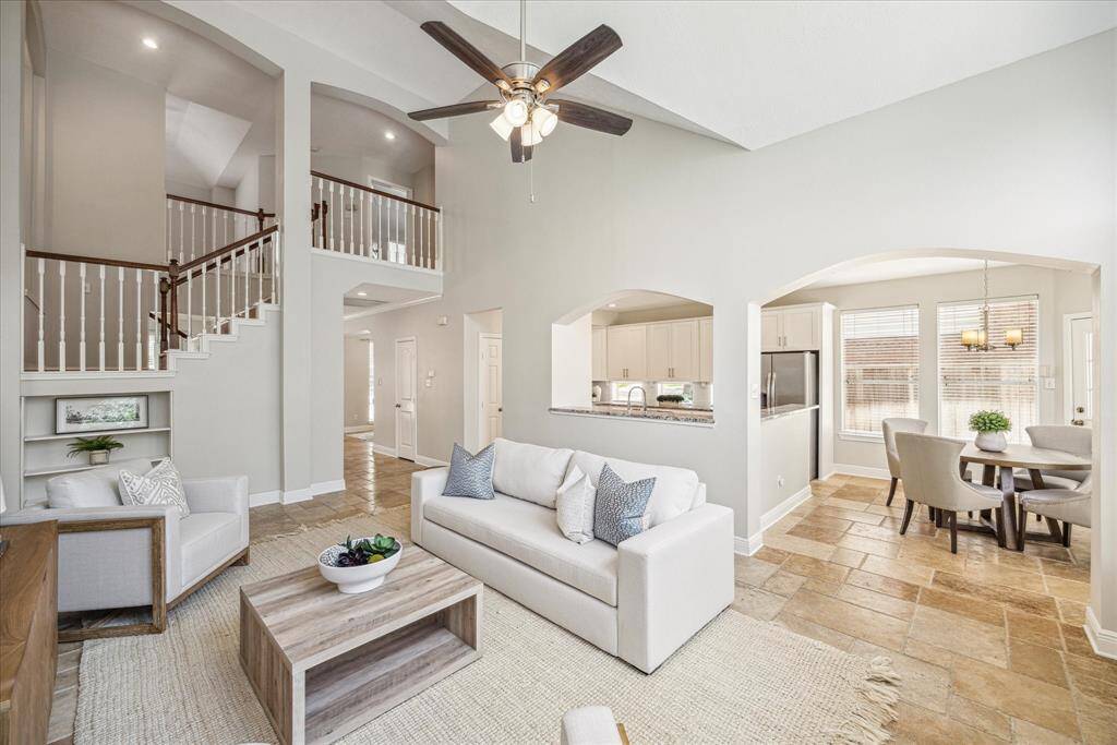 The living room flows into the breakfast room & kitchen creating a large, open space.