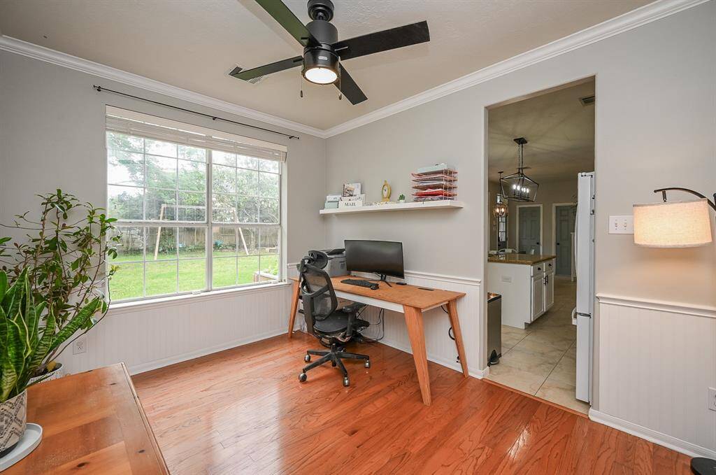 Dining room with bead board accents