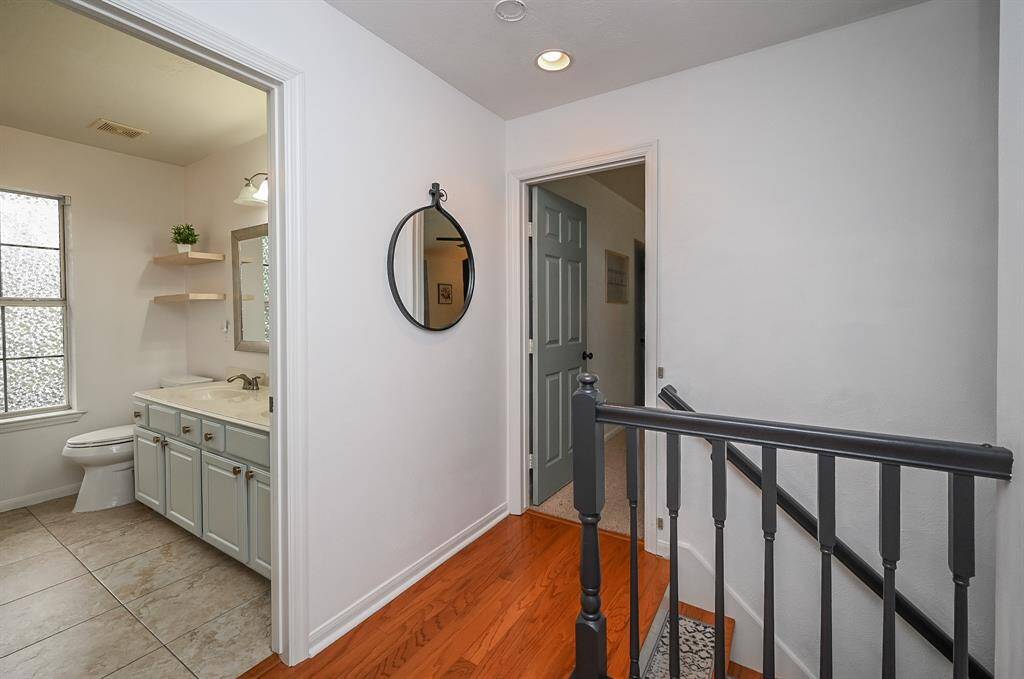 Updated walk in shower with glass surround