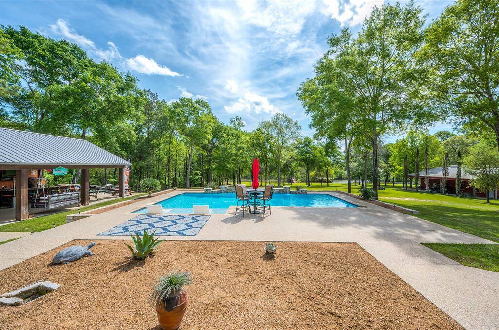 Pool with stunning views of Lake Conroe.