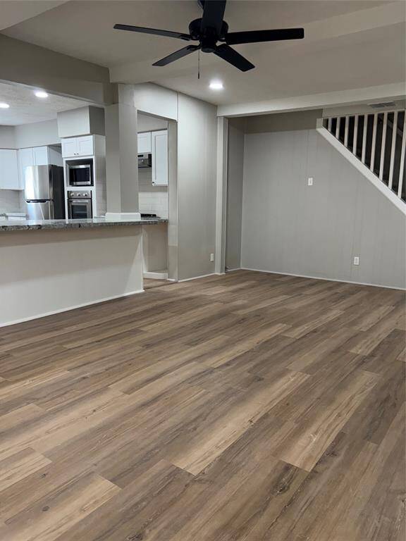 Spacious living area open to kitchen/dining