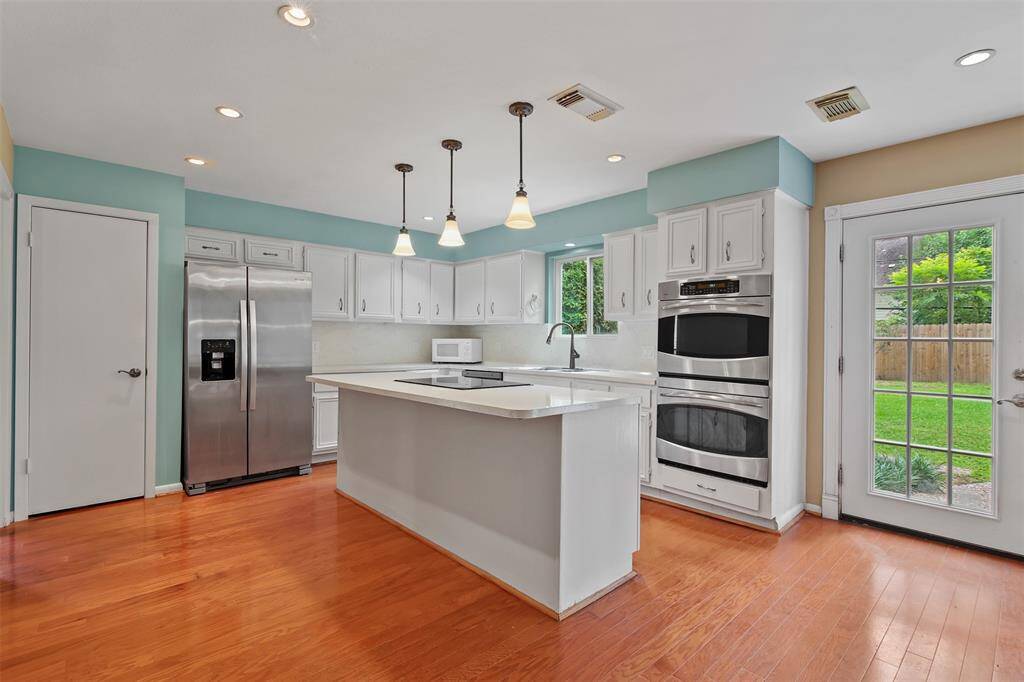 Kitchen has been remodeled and counter tops were recently refinished. Double ovens were replaced in 2025 as well as the electric cooktop.