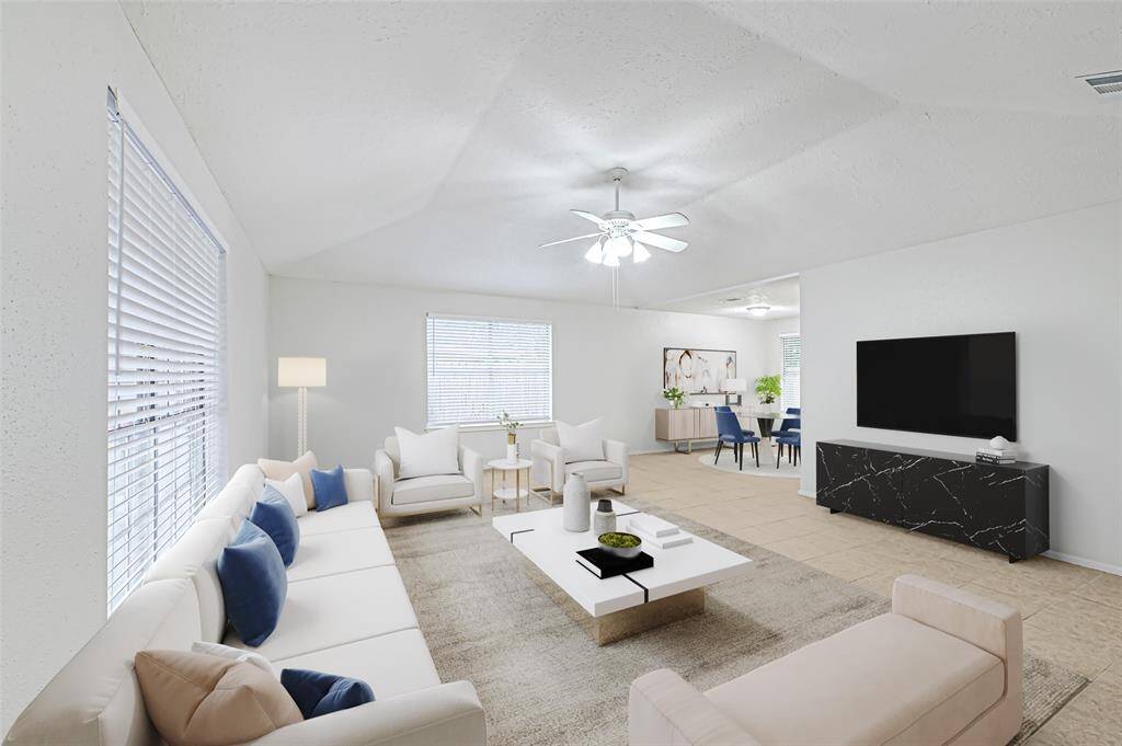 Virtually staged living room