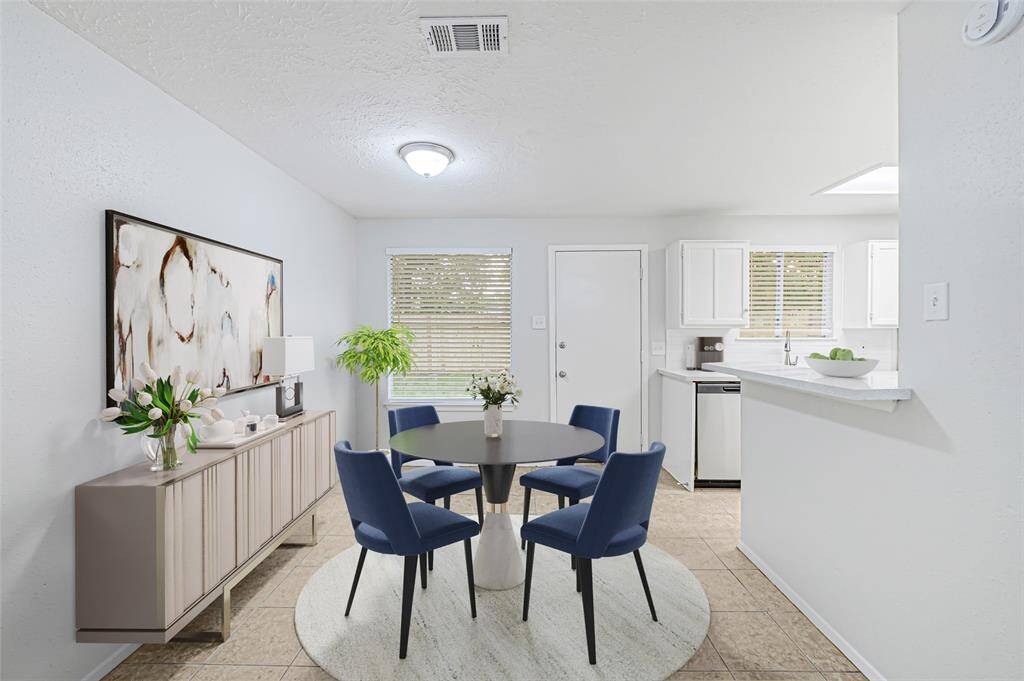 virtually staged dining area