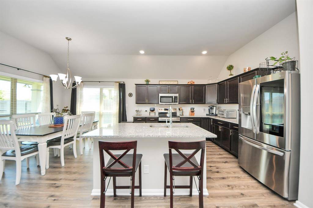 View from living room to Kitchen.