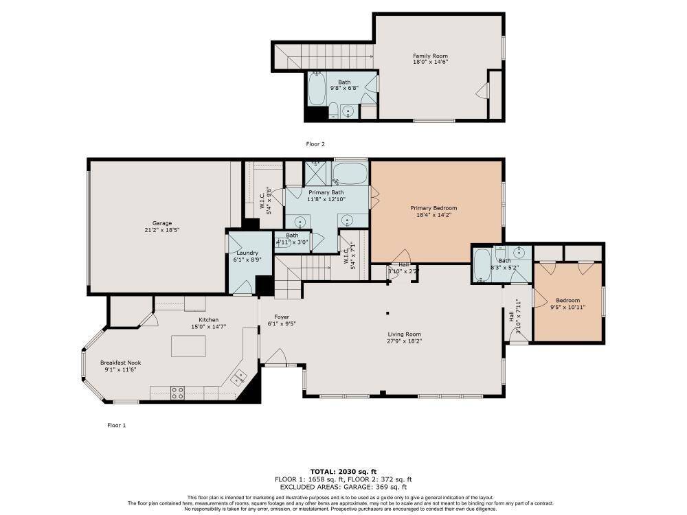 The interior layout showcases the placement and size of each area for easy reference.