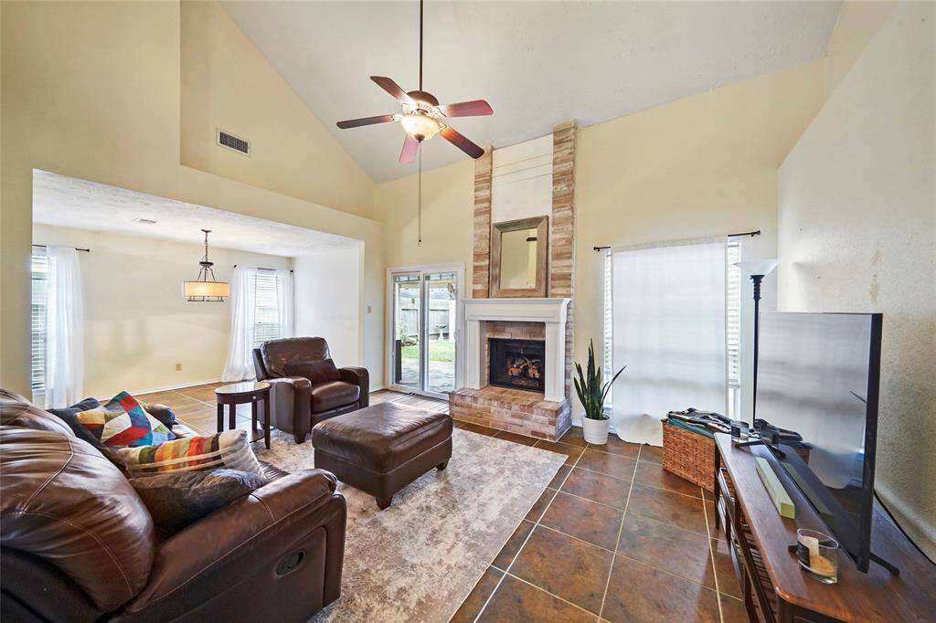 The dining room is open to the living room