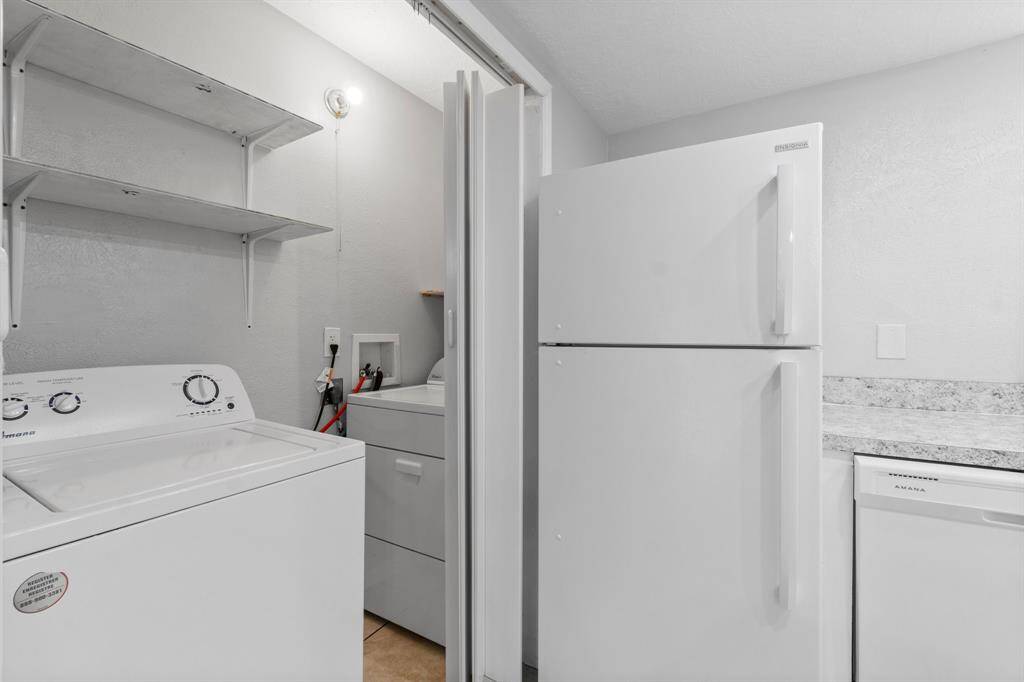 Washer and dryer with easy access.
