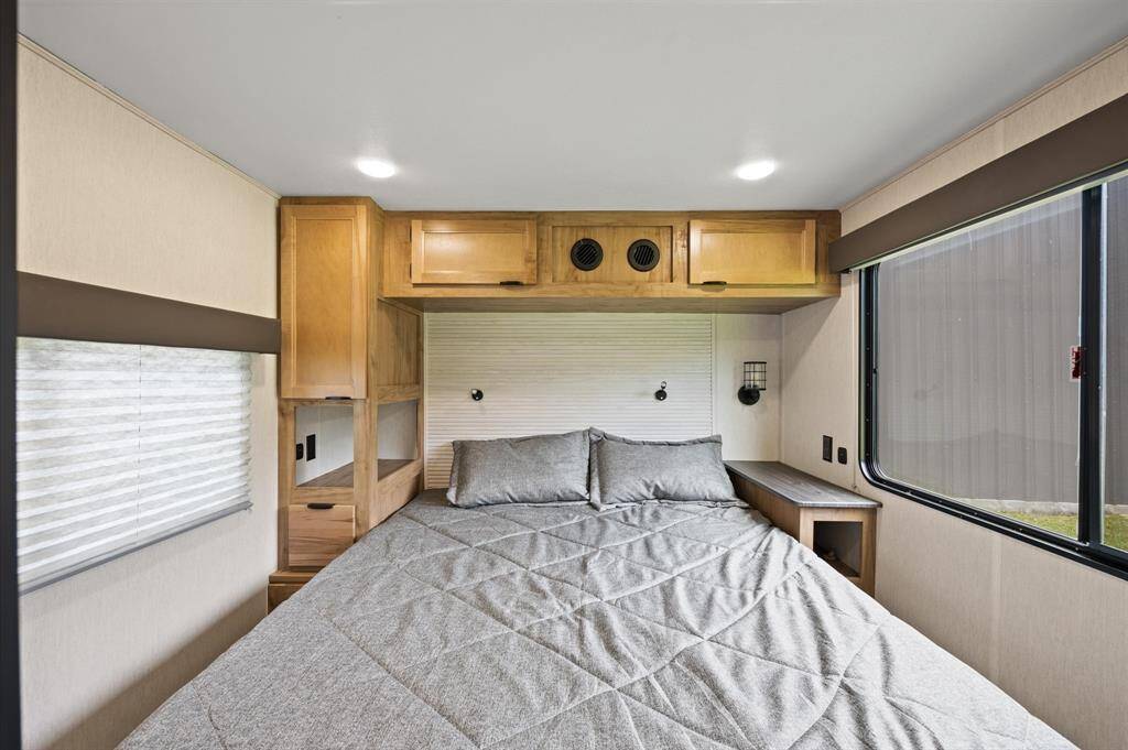 Cozy sleeping quarters in RV