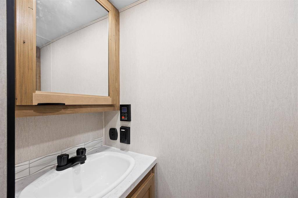 RV bathroom with shower and toilet