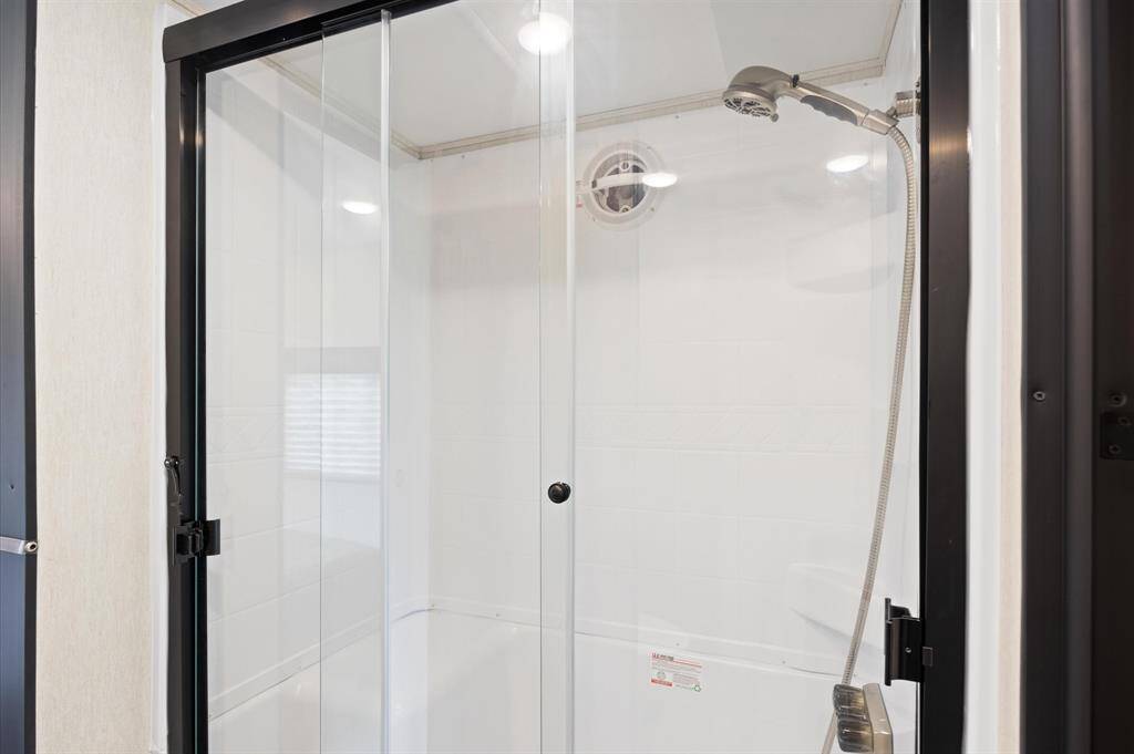 RV bathroom with shower and toilet