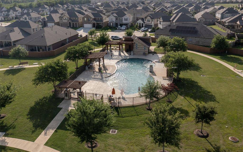 Aerial shot of the neighborhood pool.
