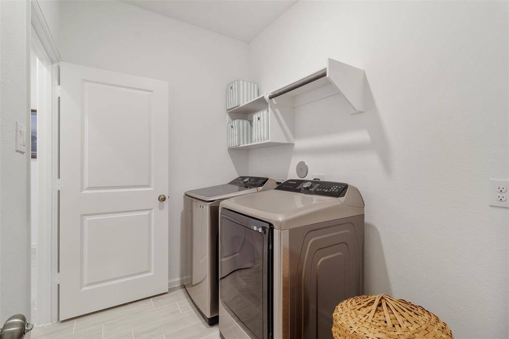 Your primary closet has direct access to the laundry room but also a door you can lock when needed to protect your primary retreat.