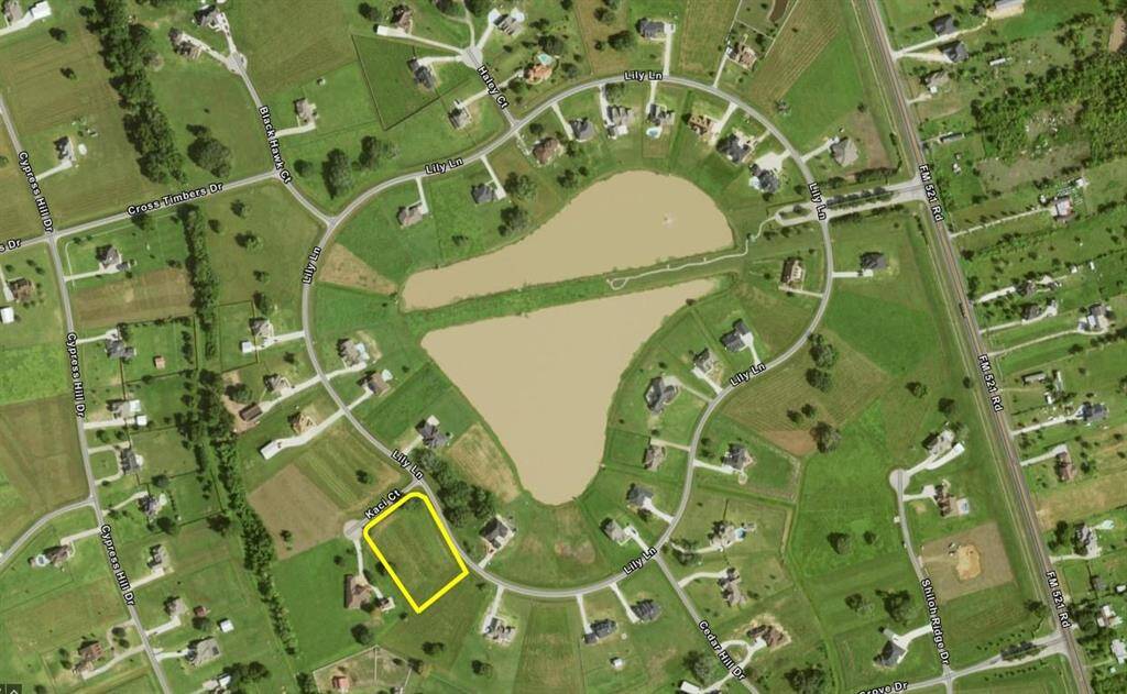 Aerial showing community lake
