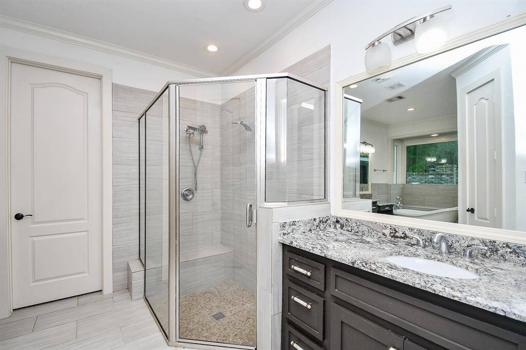 Primary offers separate shower with dual shower heads and large walk in closet