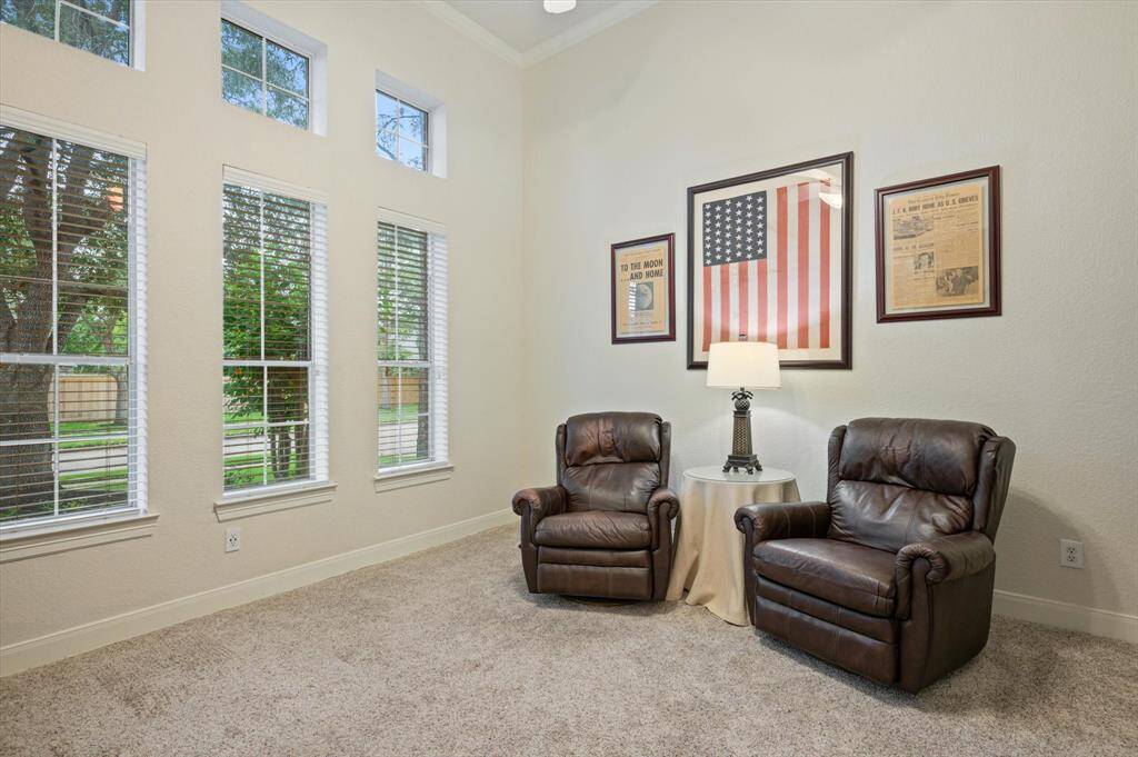 For remote work, study, or focused productivity, the private home office offers a serene and well-appointed retreat. Thoughtfully tucked behind elegant glass French doors, this dedicated workspace combines comfort and functionality.