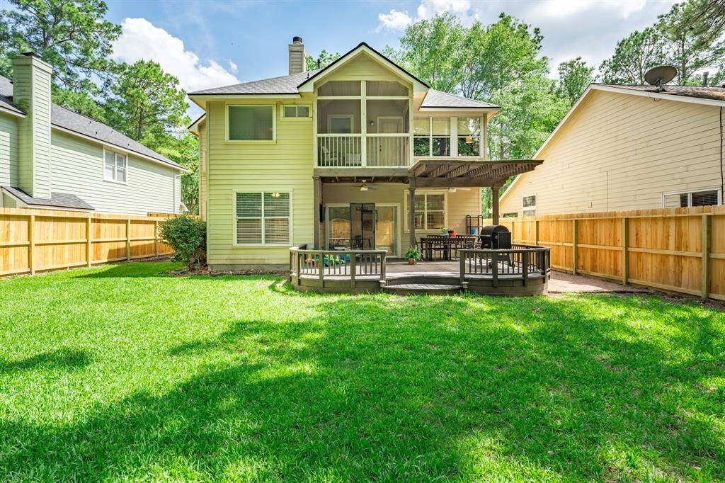 Massive outdoor deck is partially covered and offers a new outdoor television. Perfect for game watching and outdoor movie nights.