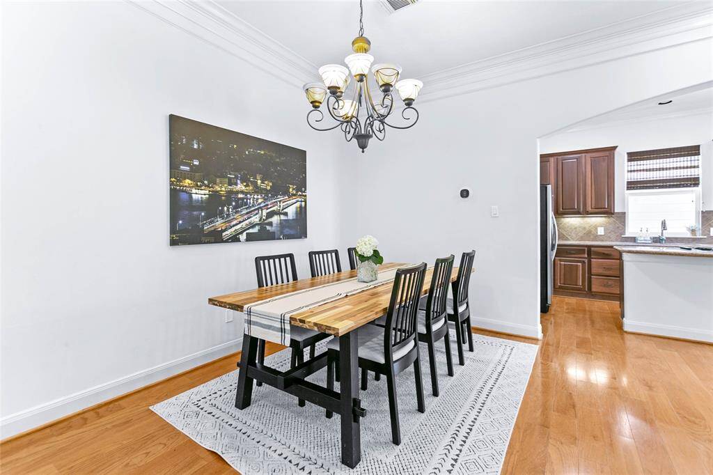 Warm dining space