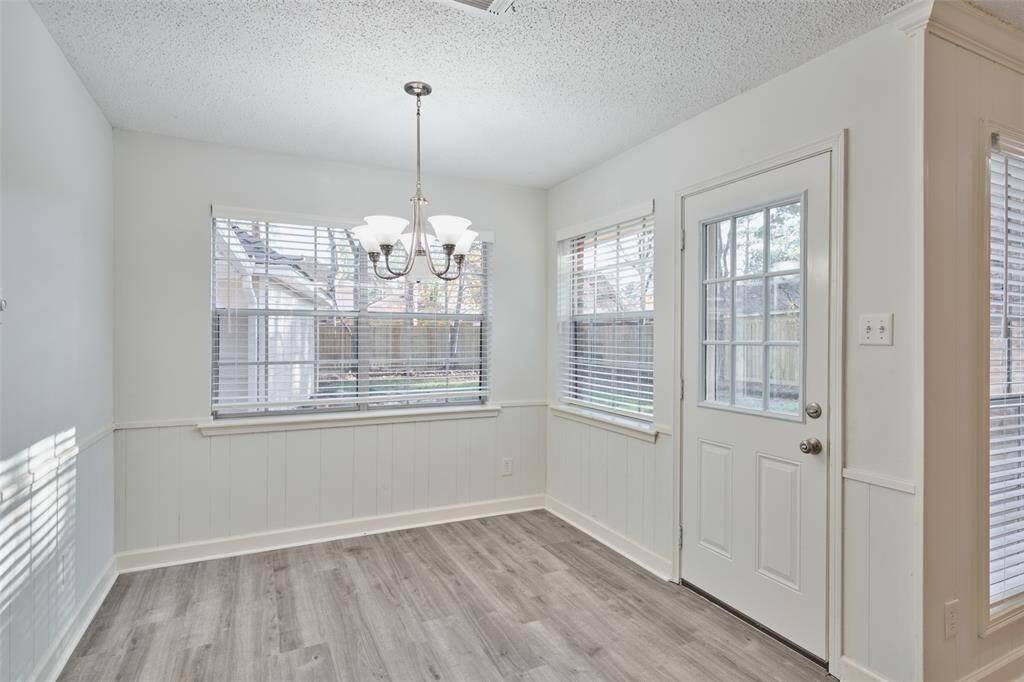 Breakfast area with door to outside.