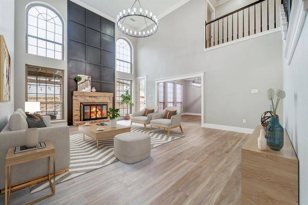 Virtually staged living room