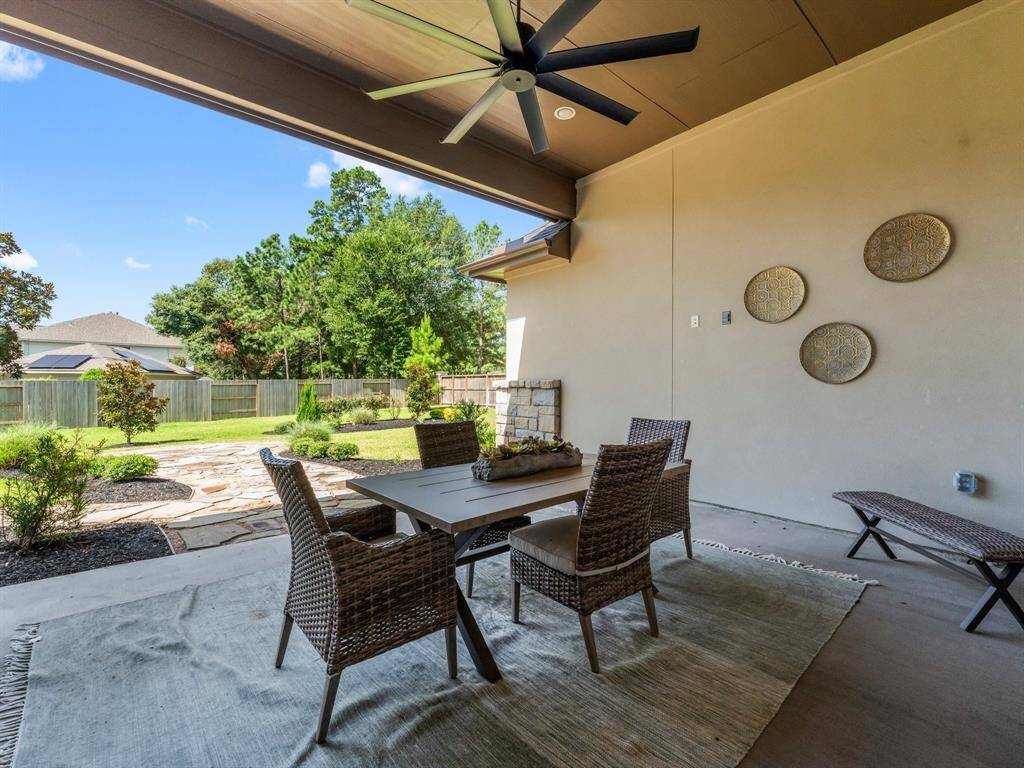 Covered Rear Patio with Fan, Gas Connection, and Water Line