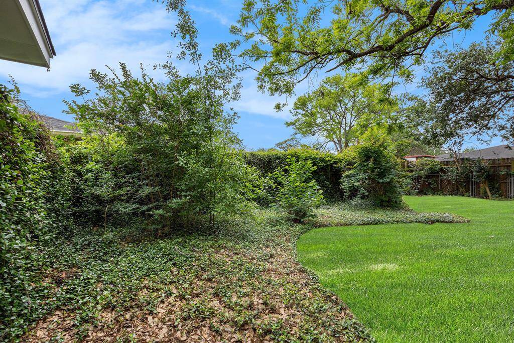 Lush landscaping in the yard