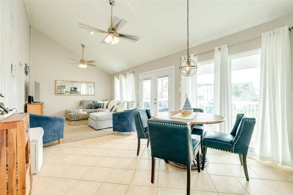 Spacious dining space.