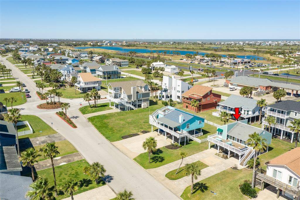 Aerial view facing North.