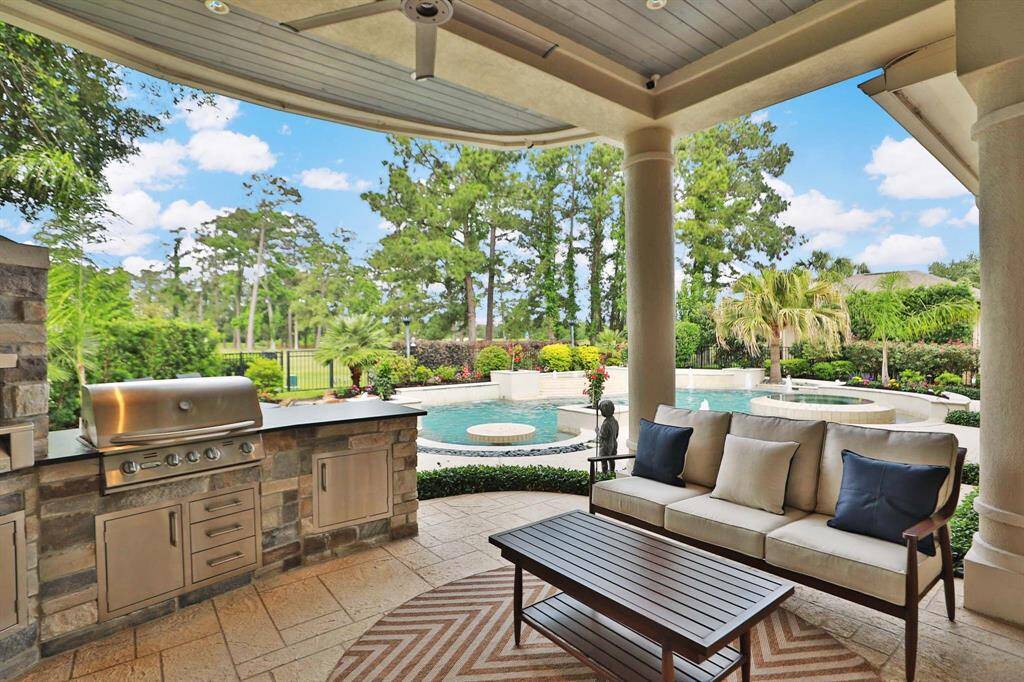 Plenty of space to sit under one of the covered patios.