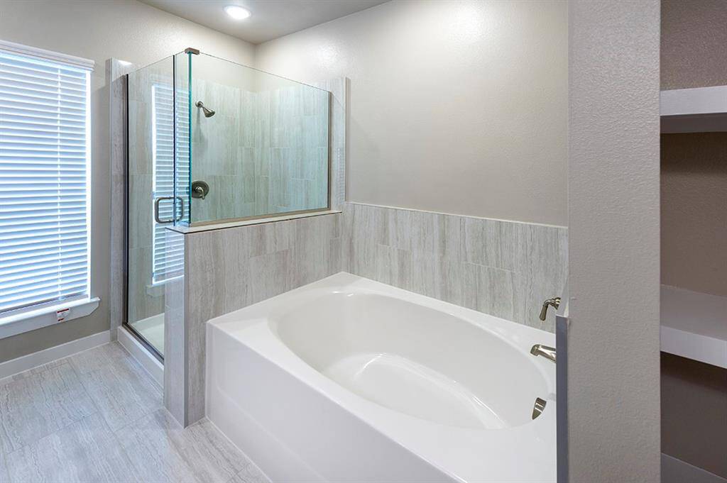 Separate tub and shower