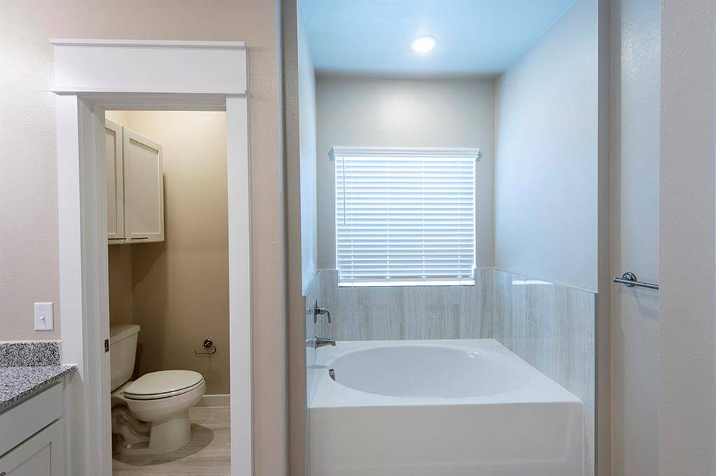 Primary bath with oversized soaking tub