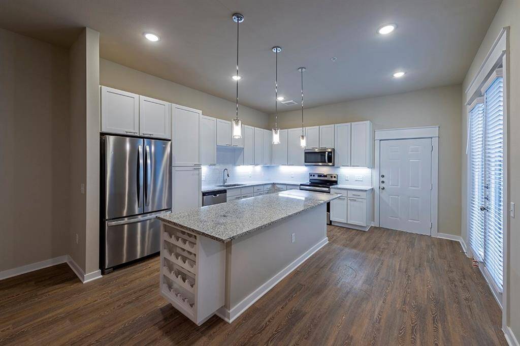 Contemporary kitchen with wine rack