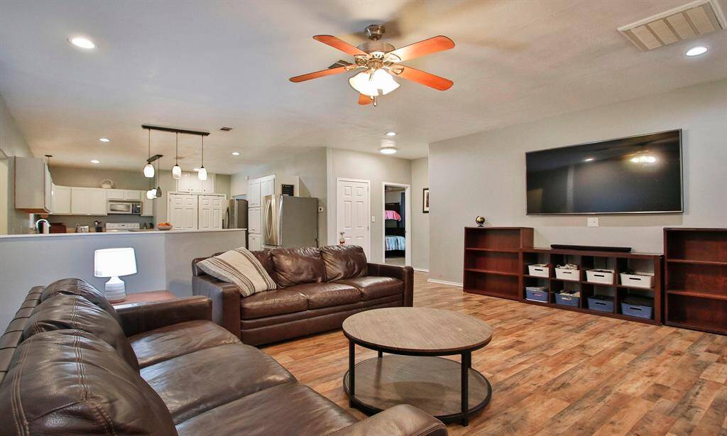 A large space for the entertainment center.