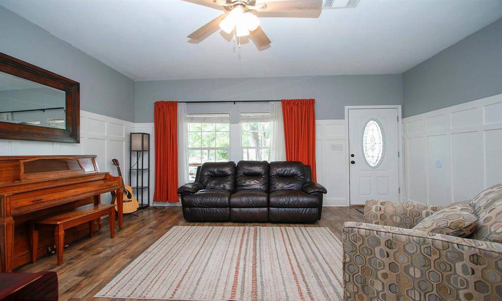 Here you can see how there is room for a full size couch in this living room.