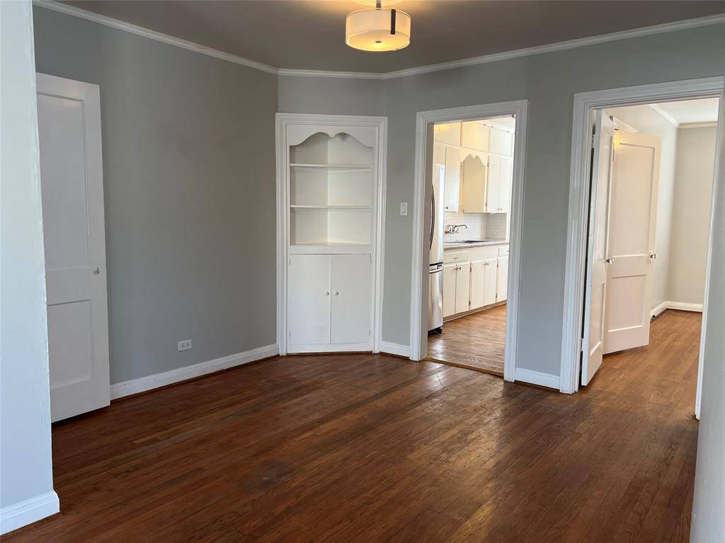 Vintage living area complete with original built-ins