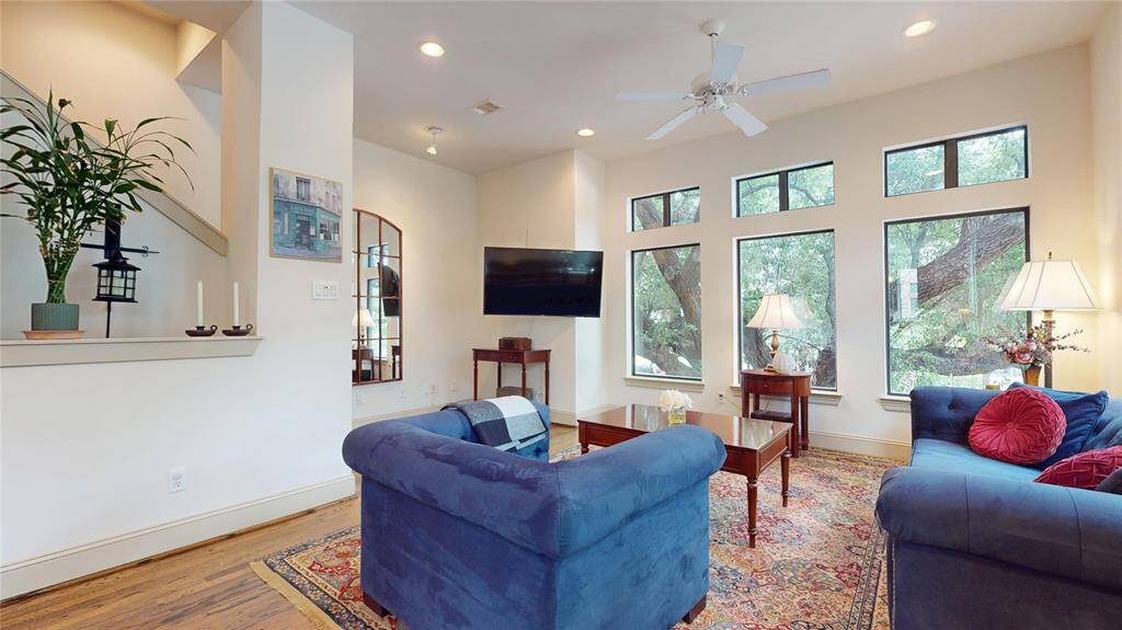 Here's the living room - fantastic tree views from almost every room in the house!