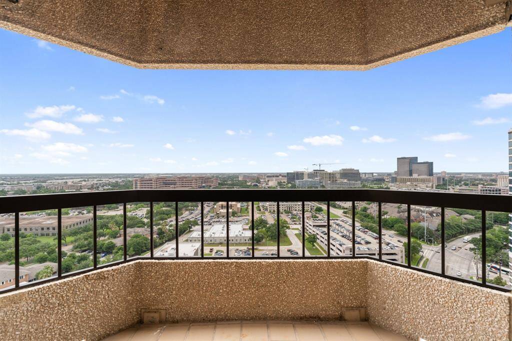 Covered balcony.