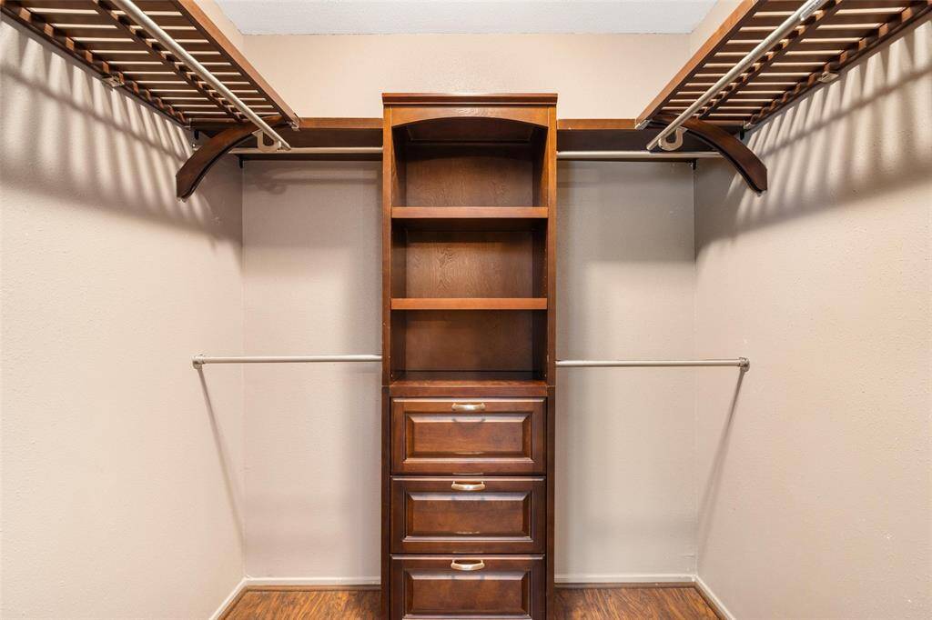 Walk in closet with built in storage