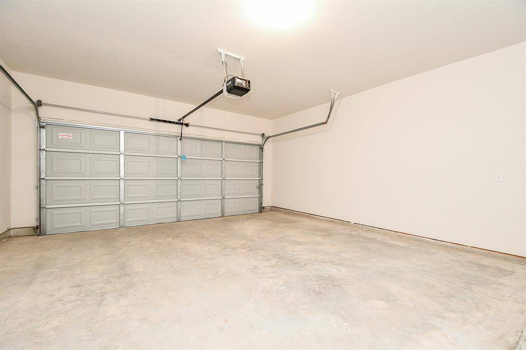 Spacious two-car garage.