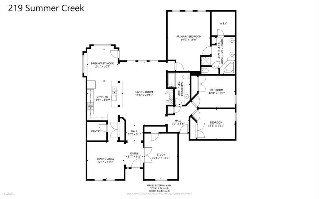 Floorplan for 219 Summer Creek Ln.