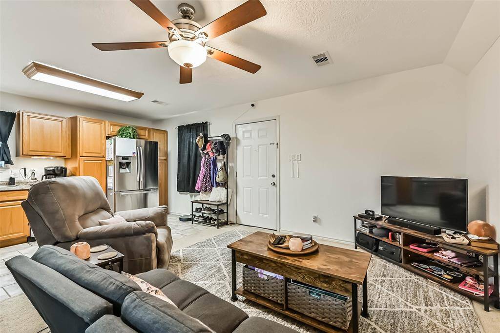 Garage apartment living room and kitchen