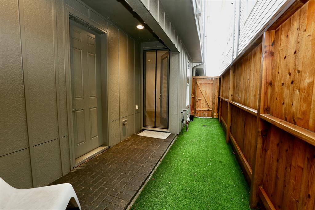 Fenced in, turfed backyard