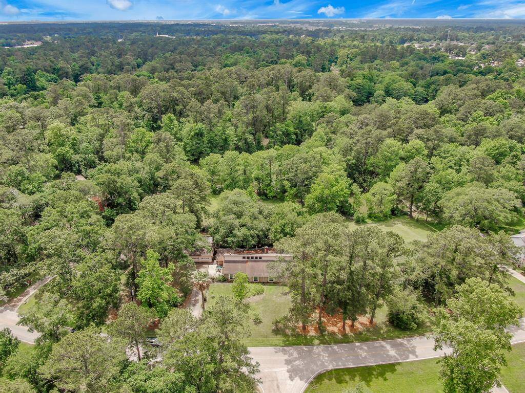 This ariel view is a great example of how private this neighborhood really is.  There are no homes on the other side of the lake behind this property.
