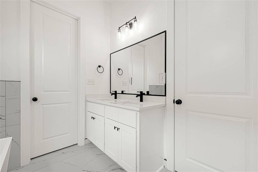 primary bathroom with double sinks