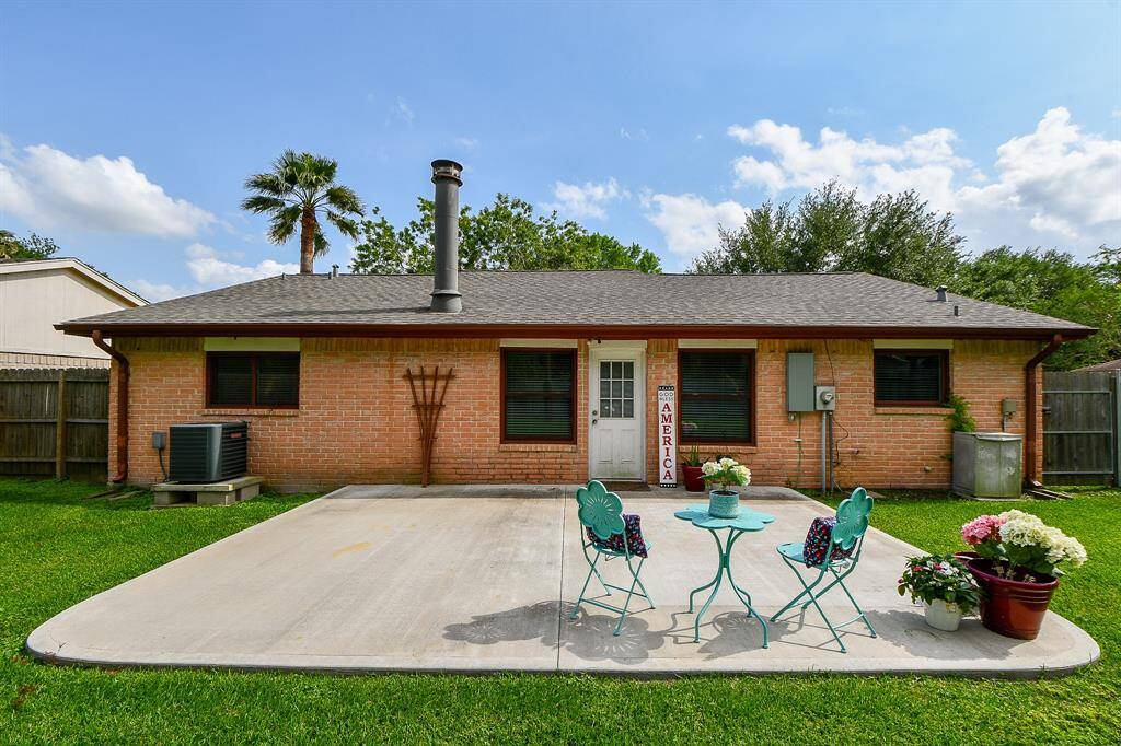 An Extended Concrete patio completed June, 2022. This patio includes plenty of space for entertaining.